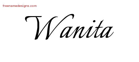 Wanita Calligraphic Name Tattoo Designs