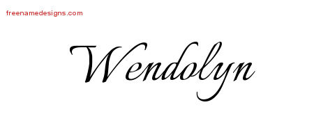 Wendolyn Calligraphic Name Tattoo Designs