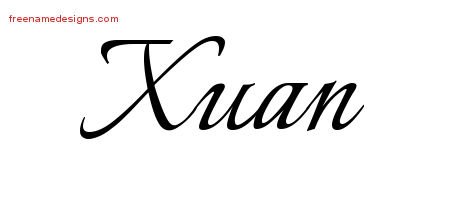 Xuan Calligraphic Name Tattoo Designs