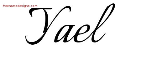 Yael Calligraphic Name Tattoo Designs