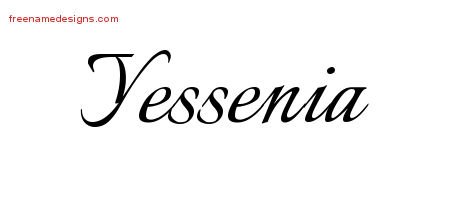 Yessenia Calligraphic Name Tattoo Designs