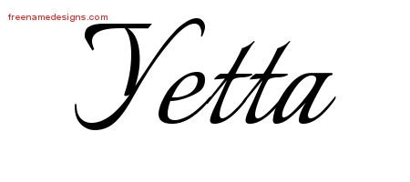 Yetta Calligraphic Name Tattoo Designs