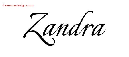 Zandra Calligraphic Name Tattoo Designs