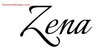 Zena Calligraphic Name Tattoo Designs