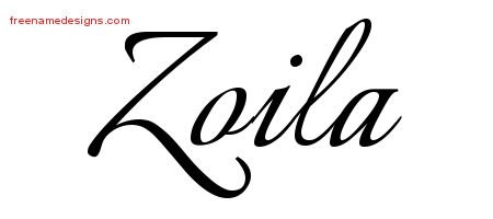 Zoila Calligraphic Name Tattoo Designs