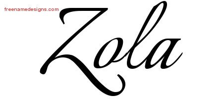 Zola Calligraphic Name Tattoo Designs