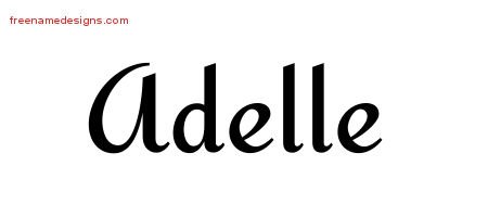 Adelle Calligraphic Stylish Name Tattoo Designs