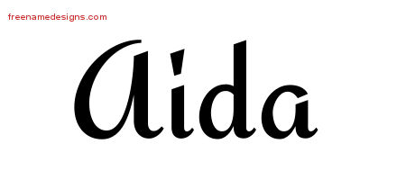 Aida Calligraphic Stylish Name Tattoo Designs