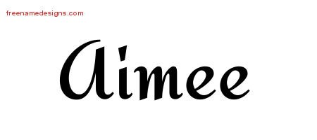 Aimee Calligraphic Stylish Name Tattoo Designs