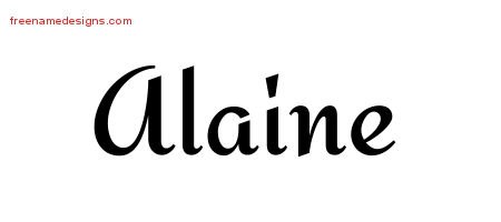 Alaine Calligraphic Stylish Name Tattoo Designs
