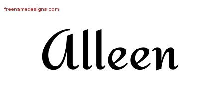 Alleen Calligraphic Stylish Name Tattoo Designs