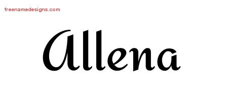 Allena Calligraphic Stylish Name Tattoo Designs