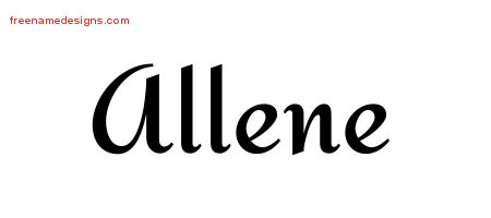 Allene Calligraphic Stylish Name Tattoo Designs