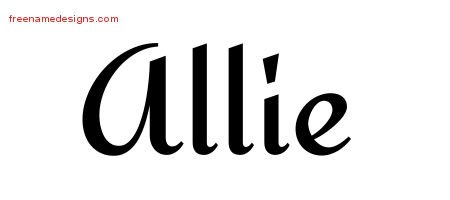 Allie Calligraphic Stylish Name Tattoo Designs