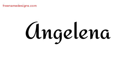 Angelena Calligraphic Stylish Name Tattoo Designs