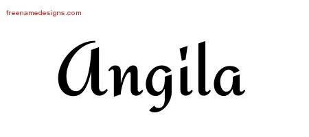 Angila Calligraphic Stylish Name Tattoo Designs