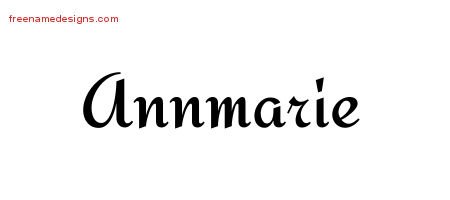 Annmarie Calligraphic Stylish Name Tattoo Designs