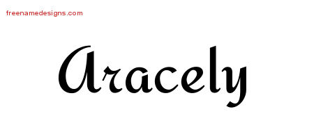 Aracely Calligraphic Stylish Name Tattoo Designs