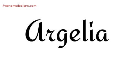 Argelia Calligraphic Stylish Name Tattoo Designs