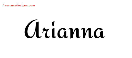 Arianna Calligraphic Stylish Name Tattoo Designs