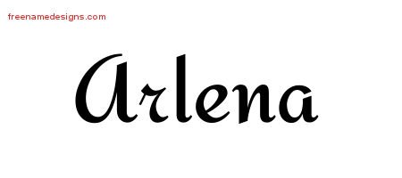 Arlena Calligraphic Stylish Name Tattoo Designs