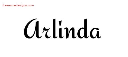 Arlinda Calligraphic Stylish Name Tattoo Designs