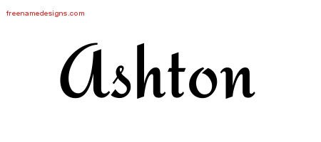 Ashton Calligraphic Stylish Name Tattoo Designs