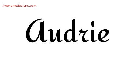 Audrie Calligraphic Stylish Name Tattoo Designs