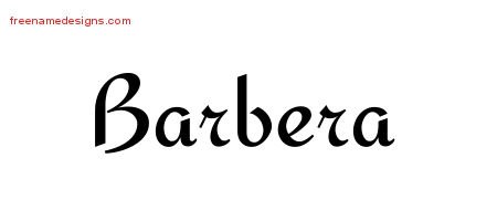 Barbera Calligraphic Stylish Name Tattoo Designs