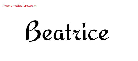 Calligraphic Stylish Name Tattoo Designs Beatrice Download Free - Free ...
