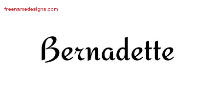 Bernadette Calligraphic Stylish Name Tattoo Designs