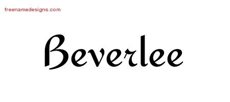 Beverlee Calligraphic Stylish Name Tattoo Designs