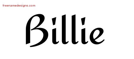 Billie Calligraphic Stylish Name Tattoo Designs