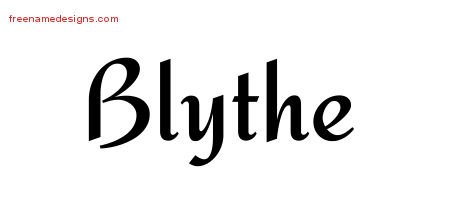 Blythe Calligraphic Stylish Name Tattoo Designs