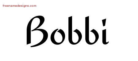 Bobbi Calligraphic Stylish Name Tattoo Designs