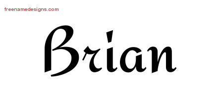 Brian Calligraphic Stylish Name Tattoo Designs