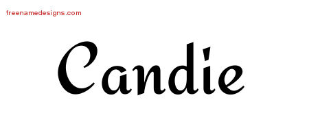 Candie Calligraphic Stylish Name Tattoo Designs