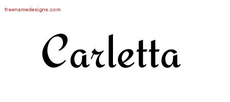 Carletta Calligraphic Stylish Name Tattoo Designs
