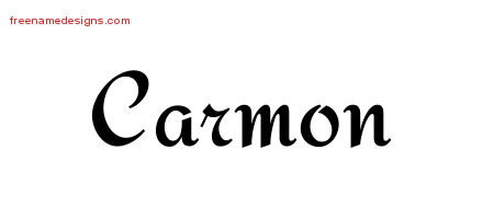 Carmon Calligraphic Stylish Name Tattoo Designs