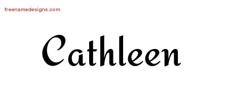 Cathleen Calligraphic Stylish Name Tattoo Designs