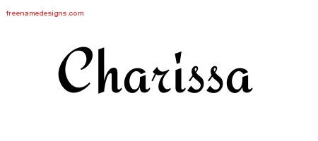 Charissa Calligraphic Stylish Name Tattoo Designs