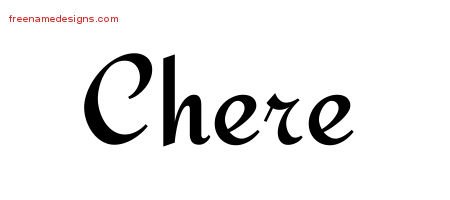 Chere Calligraphic Stylish Name Tattoo Designs