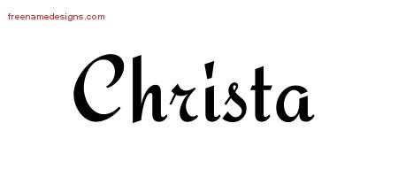 Christa Calligraphic Stylish Name Tattoo Designs