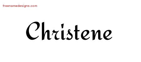 Christene Calligraphic Stylish Name Tattoo Designs