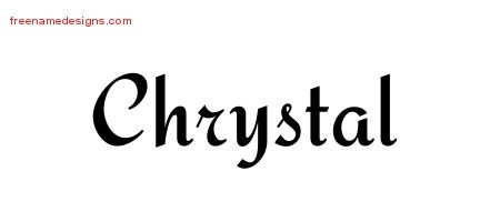 Chrystal Calligraphic Stylish Name Tattoo Designs