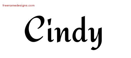 Cindy Calligraphic Stylish Name Tattoo Designs