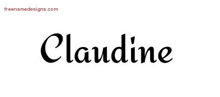 Claudine Calligraphic Stylish Name Tattoo Designs