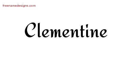 Clementine Calligraphic Stylish Name Tattoo Designs