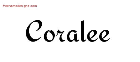 Coralee Calligraphic Stylish Name Tattoo Designs