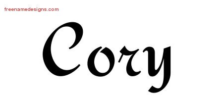 Cory Calligraphic Stylish Name Tattoo Designs